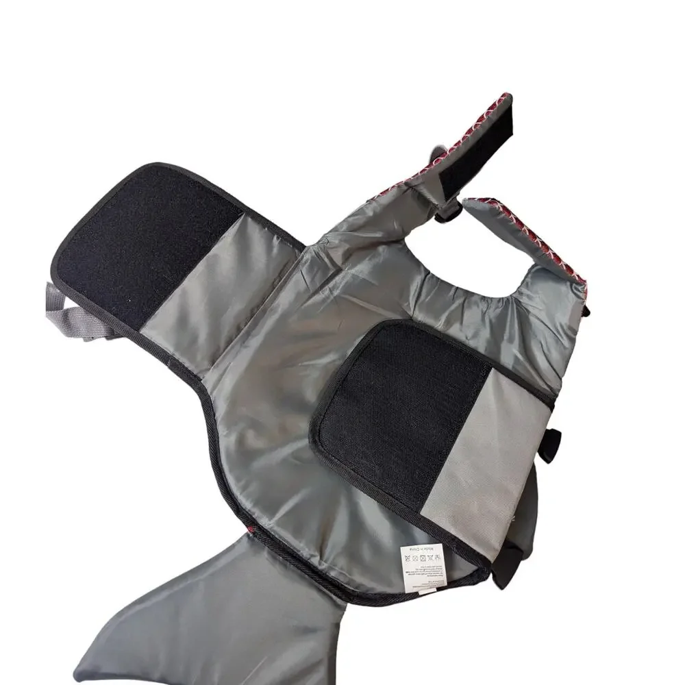 Red Fish Dog Life Jacket Safety Vest Adjustable Straps Durable Rescue Hand Med
